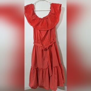 Ralph Lauren Coral Ruffled Dress